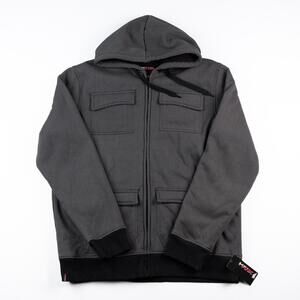 Tony Hawk Hawk Zip Up Hoodie Jacket Gray Black Fleece Lined Mens XL NWT